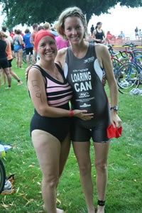 Janet Sharratt and Breanne Loaring at the 2008 Loaring Triathlon